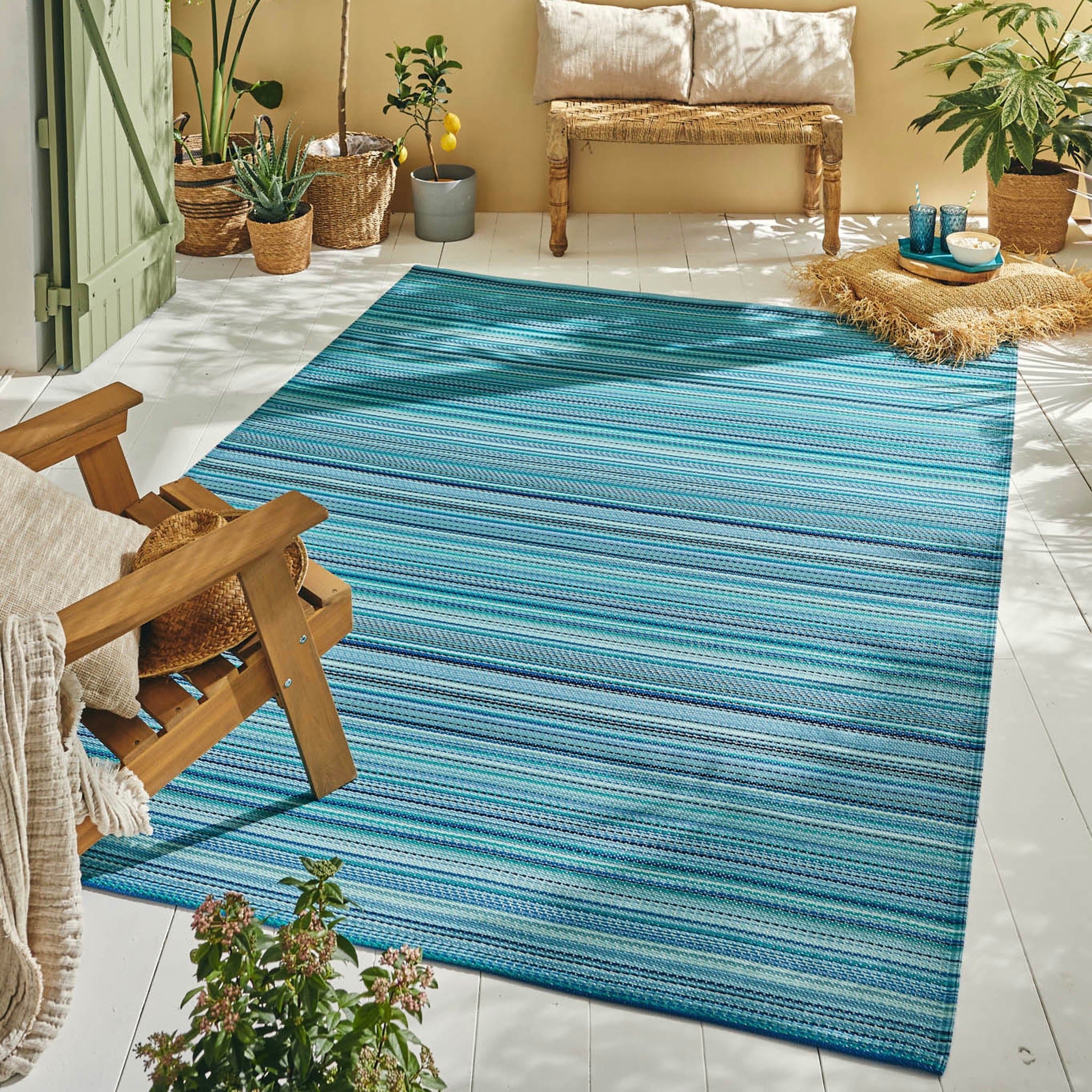 Capri - Tapis D'Extérieur - Polypropylène - Bleu