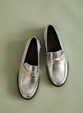 MOCASSINS ARGENTES CAROLE PETITE MENDIGOTE