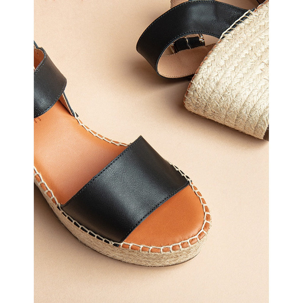 Espadrilles Plateforme Casablanca - Cuir Noir - Femme
