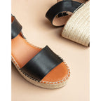 Espadrilles Plateforme Casablanca - Cuir Noir - Femme