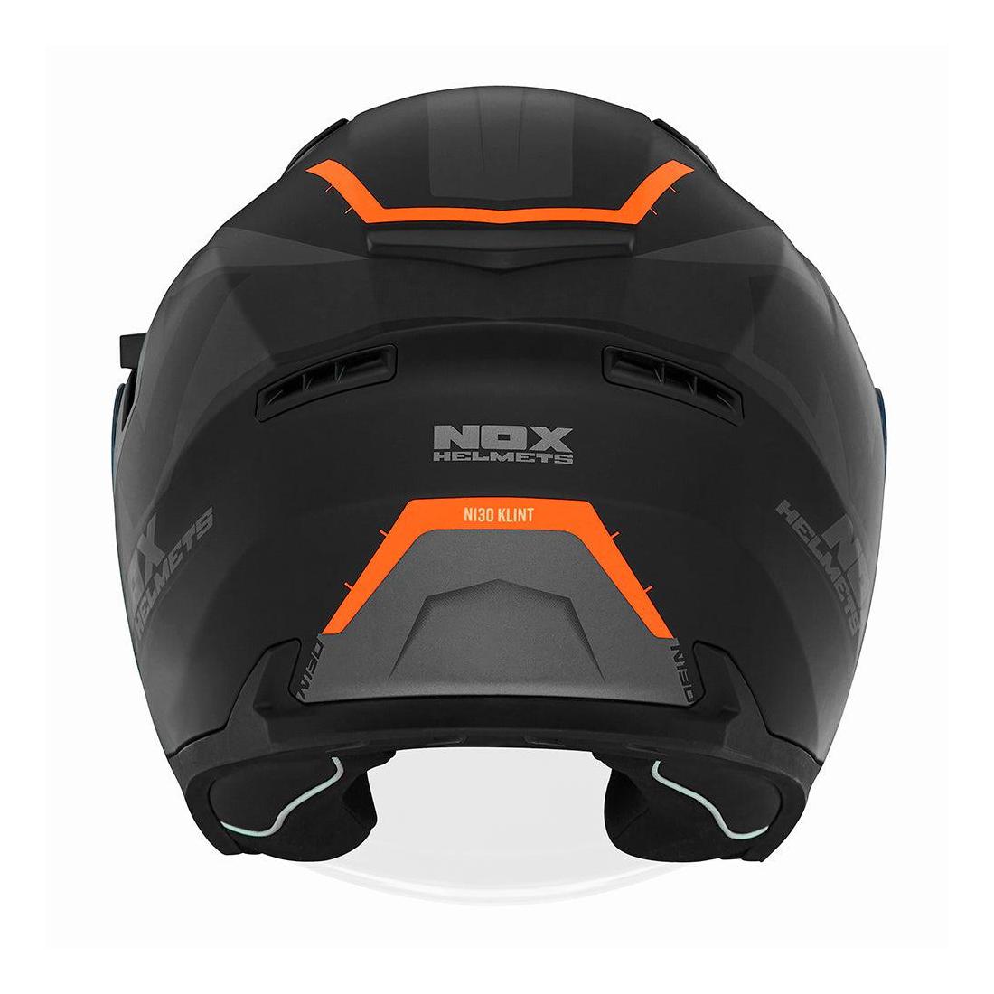 Casque Jet Nox N130 Klint Noir Mat - Orange