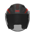 Casque Jet Nox N130 Myst Noir Mat - Rouge