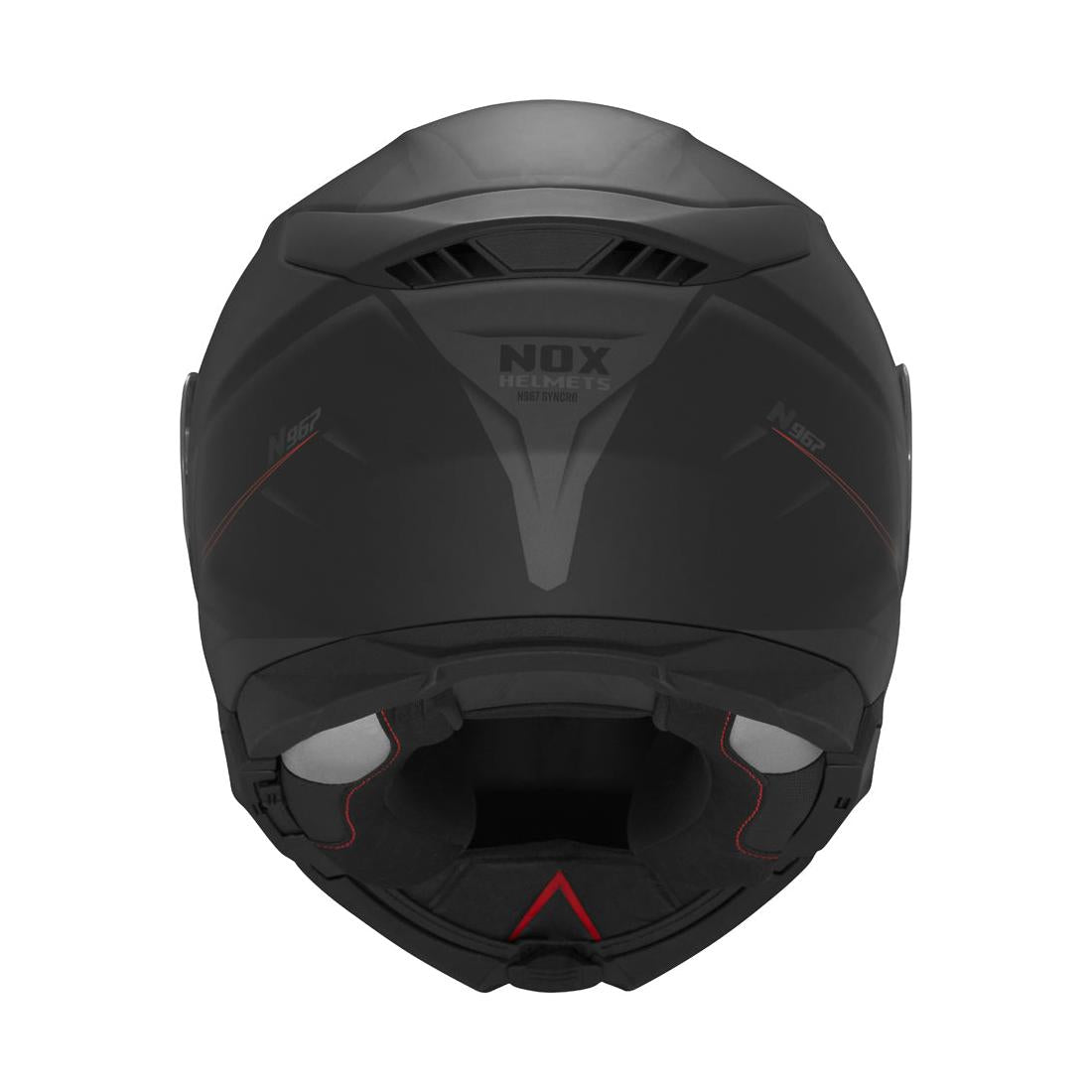 Casque Modulable Nox N967 Synchro Noir Mat - Rouge