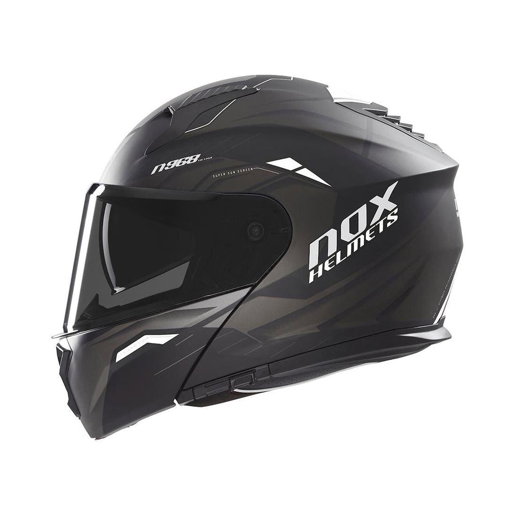 Casque Modulable Nox N968 Ultra Noir Mat - Blanc