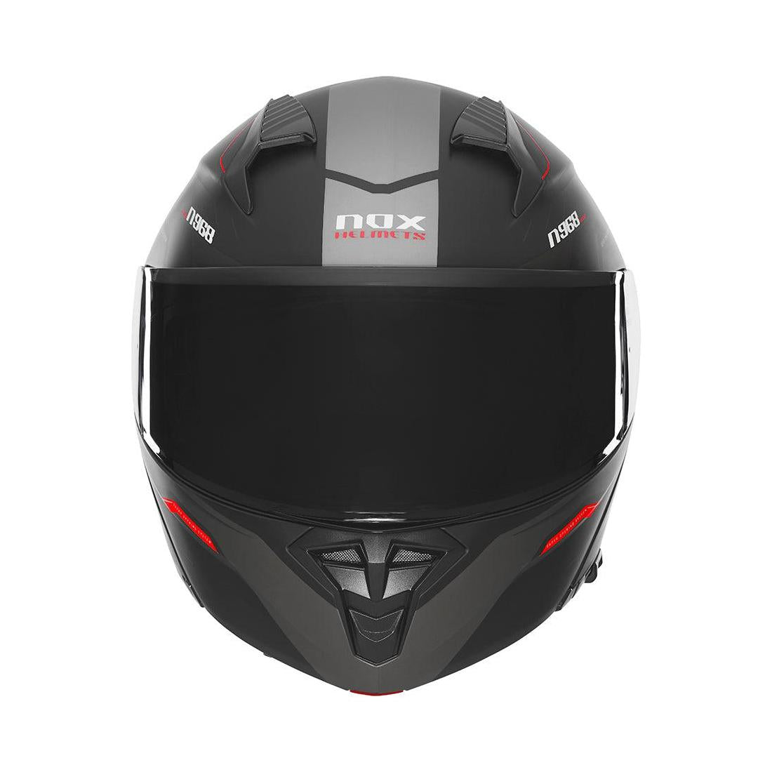 Casque Modulable Nox N968 Ultra Noir Mat - Rouge