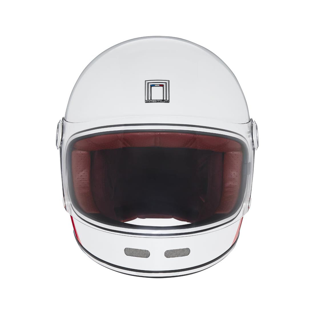 Casque Premium Nox Integral Revenge Strobe - Blanc Bleu Rouge