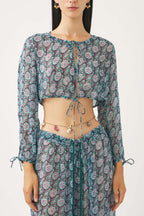 Blouse Courte Cassy - Bleu