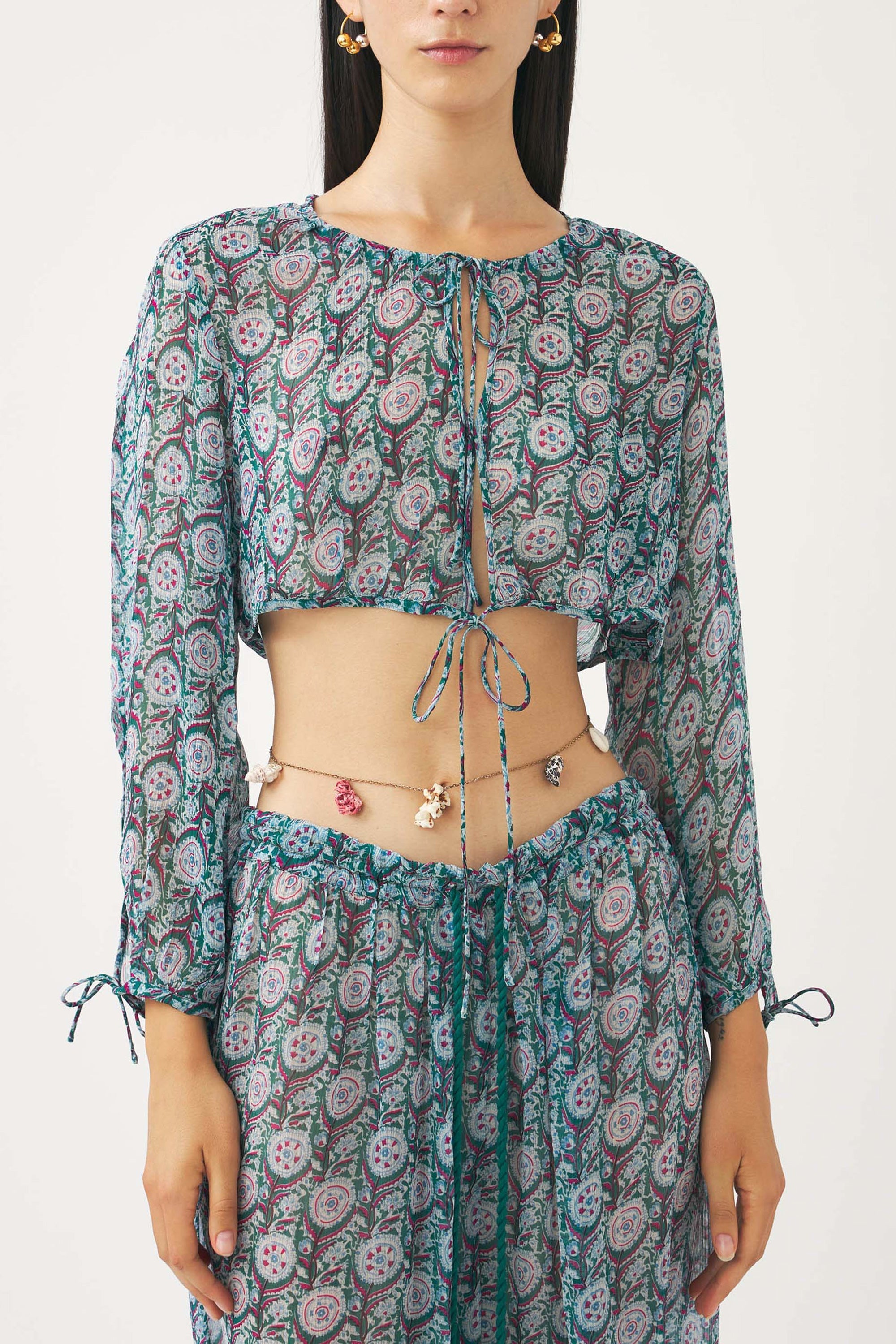 Blouse Courte Cassy - Bleu