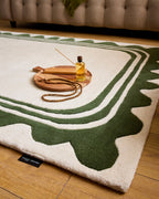 Cèdre blanc – Tapis en laine wavy – vert Cèdre blanc