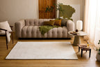 Cèdre blanc – Tapis en laine feuillage - crème Cèdre blanc