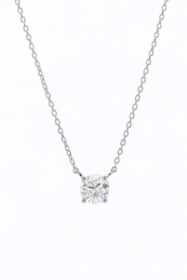 Collier Solitaire "Délicat" D1/1 - Or Blanc 375/1000