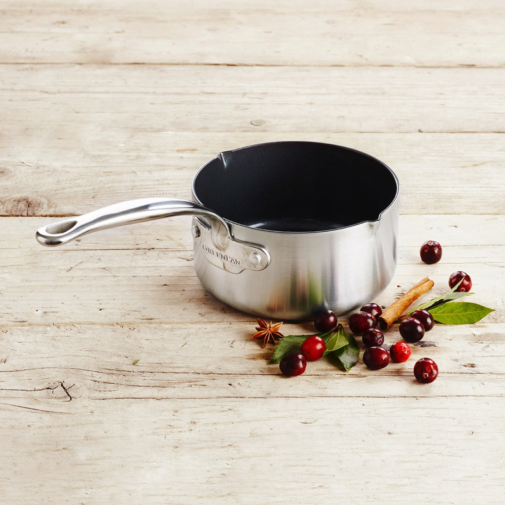 Greenpan Barcelona Evershine 3Ply Casserole 2 Becs Verseurs 16Cm/1.5L