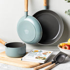 Greepan Mayflower Batterie De Cuisine 3Pcs Et 2 Ustensiles - Turquoise