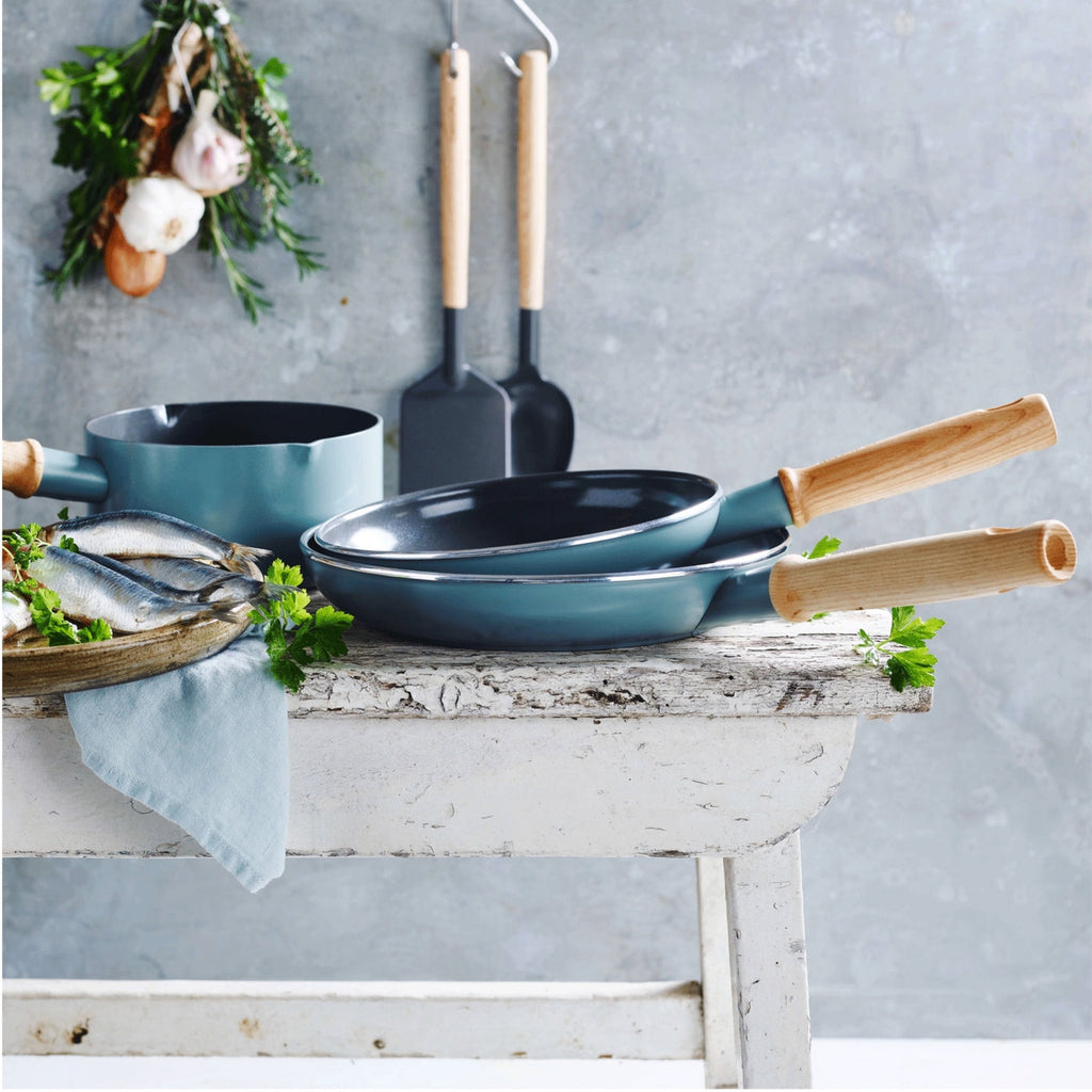 Greepan Mayflower Batterie De Cuisine 3Pcs Et 2 Ustensiles - Turquoise