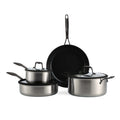 Bk Ceramique Black Batterie De Cuisine 4 Pcs Avec Couvercles Noir