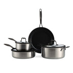 Bk Ceramique Black Batterie De Cuisine 4 Pcs Avec Couvercles Noir