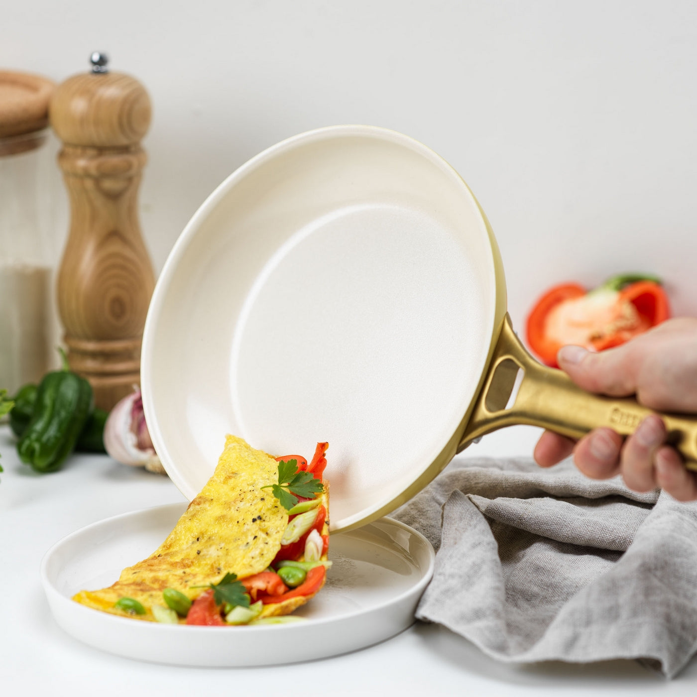Greenpan Padova Batterie De Cuisine 6 Pcs Avec Couvercles Jaune