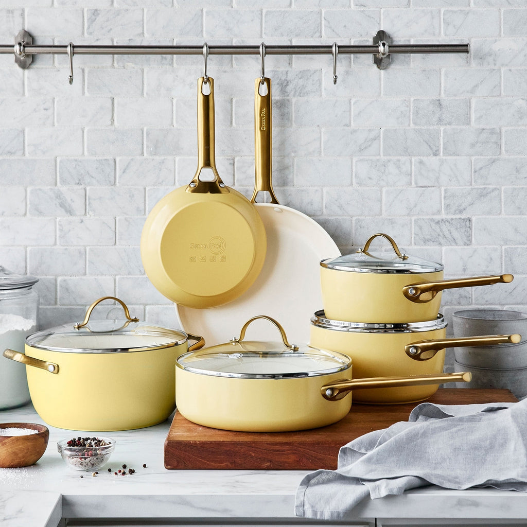 Greenpan Padova Batterie De Cuisine 6 Pcs Avec Couvercles Jaune