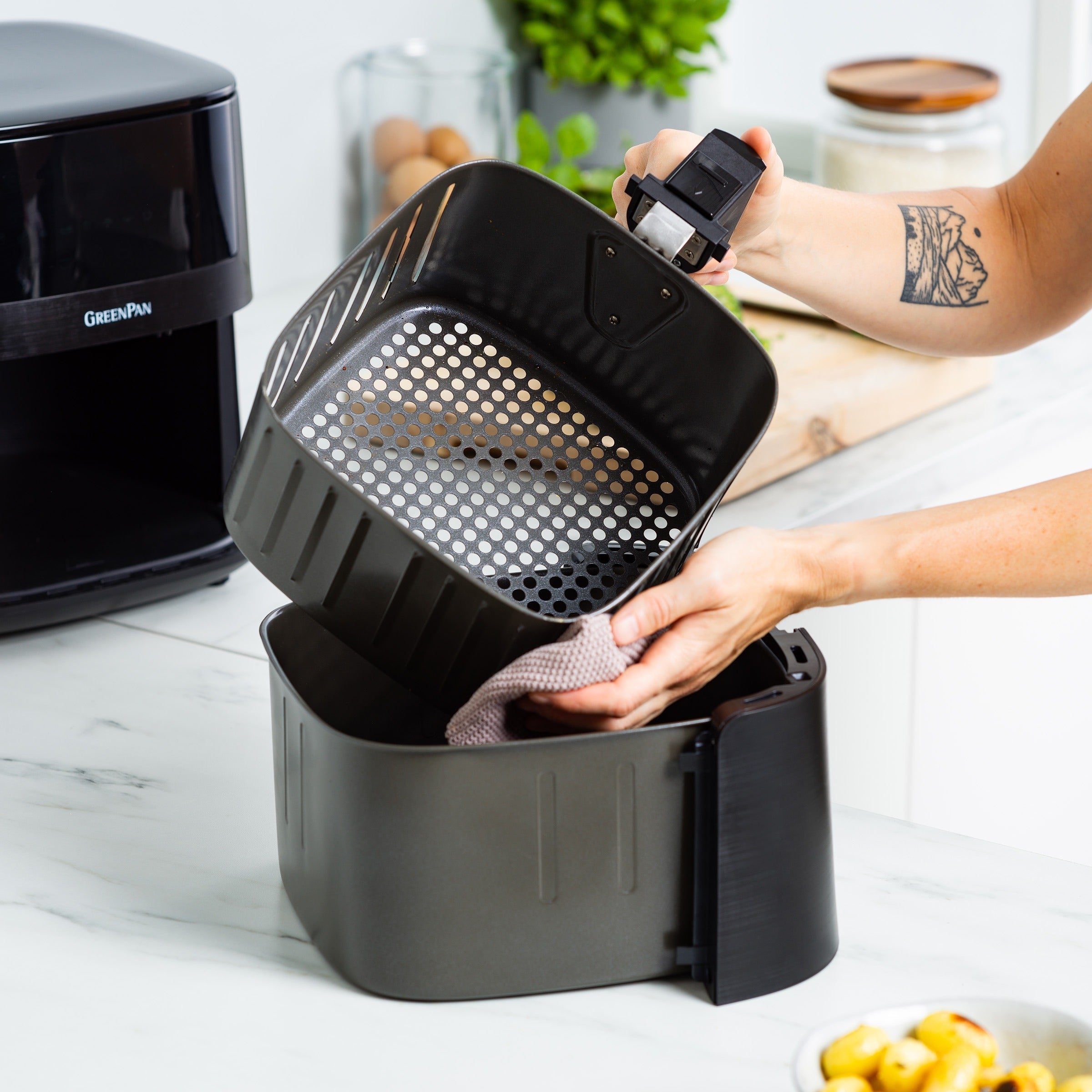 Greenpan Bistro Airfryer 1 Panier 7,2L Céramique Sans Pfas Noir
