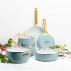 Greenpan Padova Batterie De Cuisine 6 Pcs Avec Couvercles Turquoise