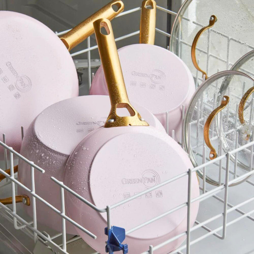 Greenpan Padova Batterie De Cuisine 6 Pcs Avec Couvercles Rose