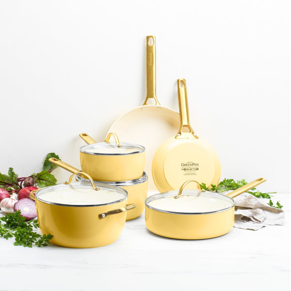 Greenpan Padova Batterie De Cuisine 6 Pcs Avec Couvercles Jaune