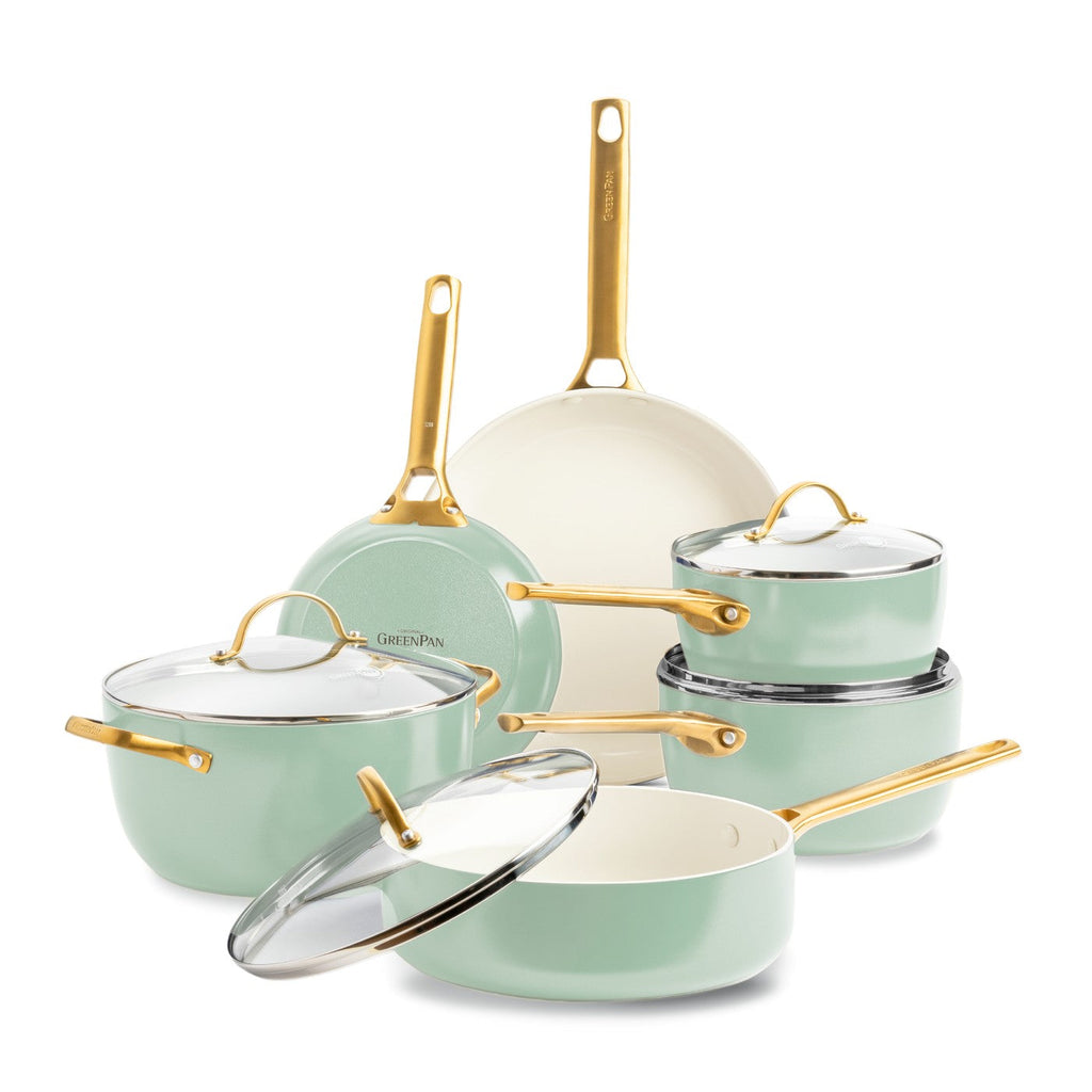 Greenpan Padova Batterie De Cuisine 6 Pcs Avec Couvercles Vert