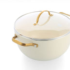 Greenpan Padova Batterie De Cuisine 6 Pcs Avec Couvercles Crème