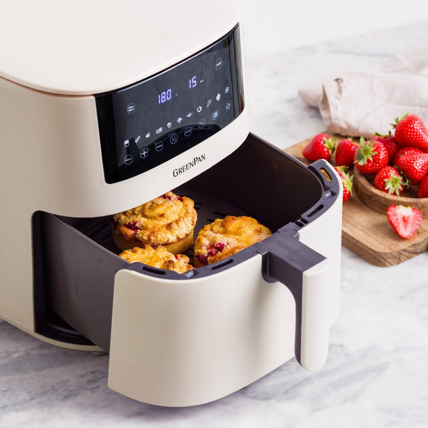 Greenpan Bistro Airfryer 1 Panier 7,2L Céramique Sans Pfas Crème