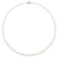 Colliers En Chute - Rangs De Perles Rondes De 12 À 6 Mm - 55 Cm - Anneau Marin Prestige - Or 750 - Lutece