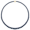 Colliers En Chute - Rangs De Perles Rondes De 12 À 6 Mm - 55 Cm - Anneau Marin Prestige - Or 750 - Lutece