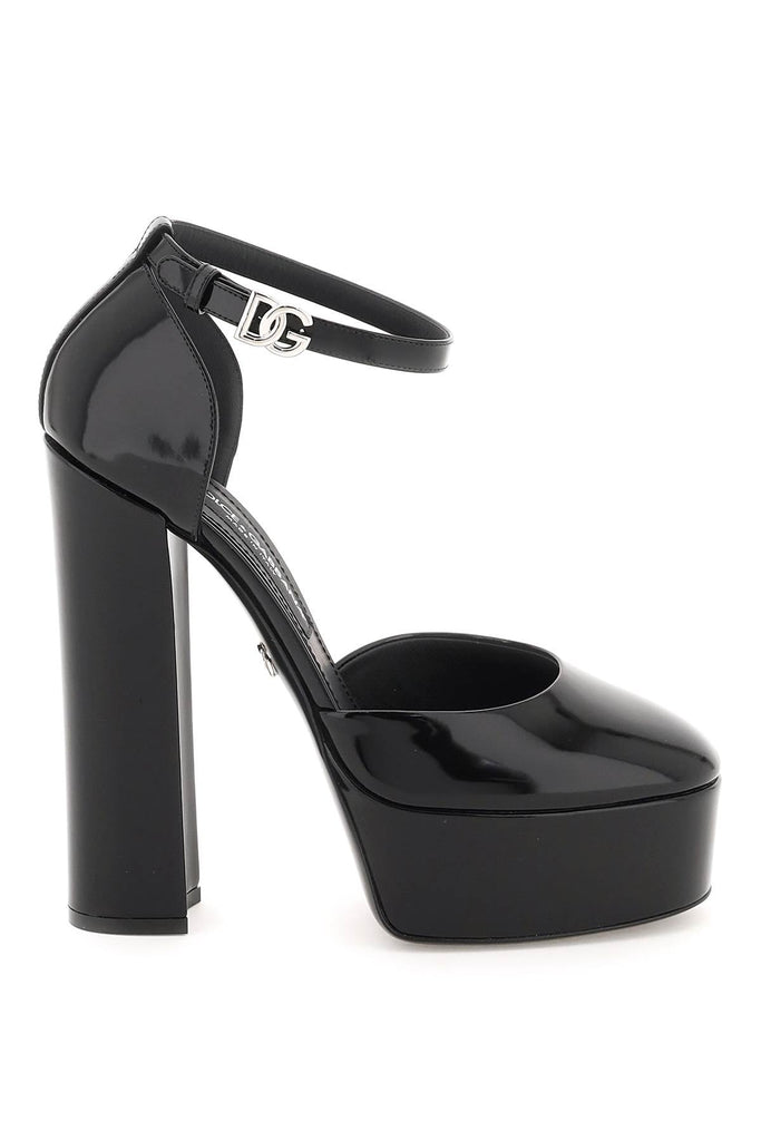 Dolce & Gabbana - Escarpins Dolce & Gabbana Polished Leather Platform Pumps