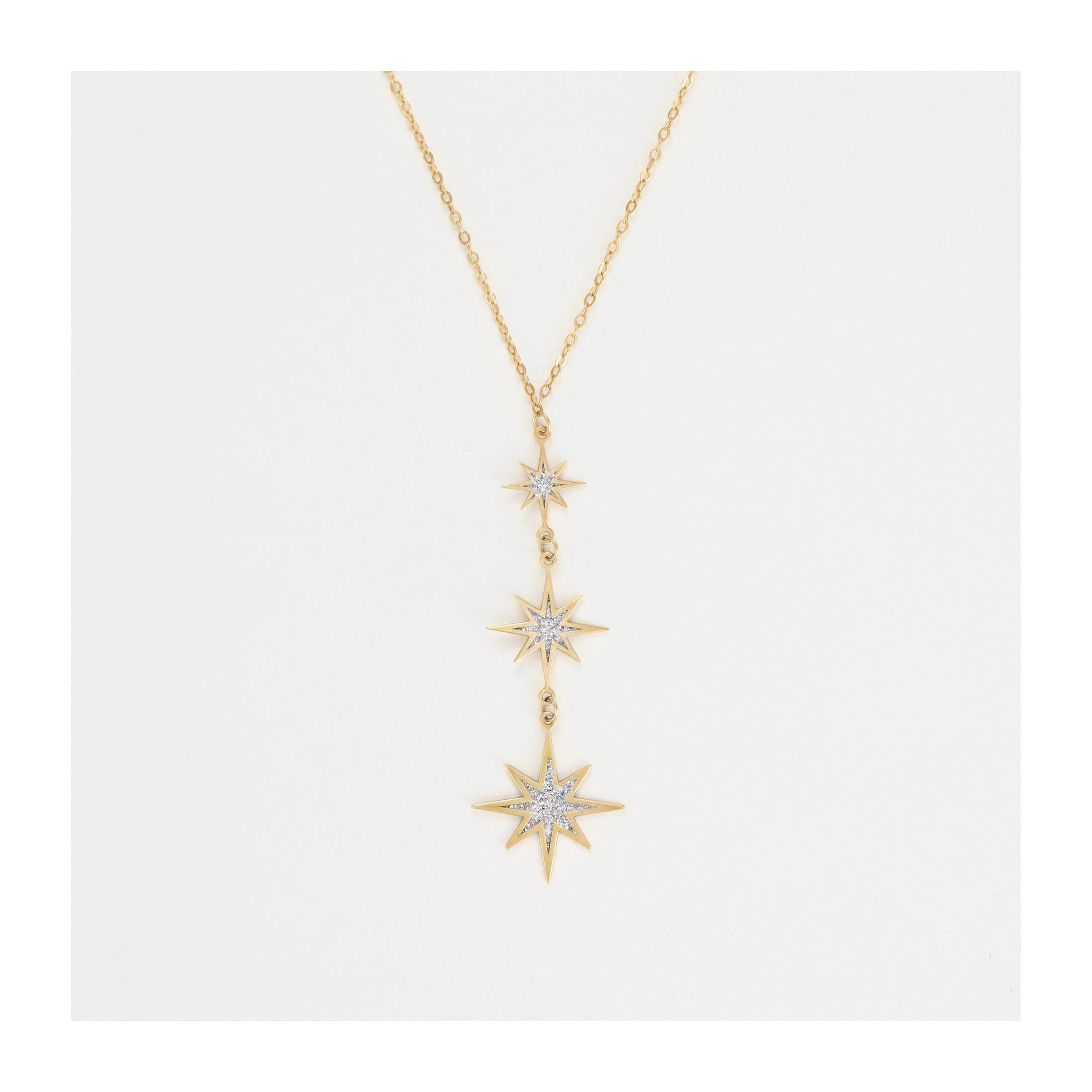 Collier "Mon Étoile" Or Jaune 375/1000 Et Zirconium