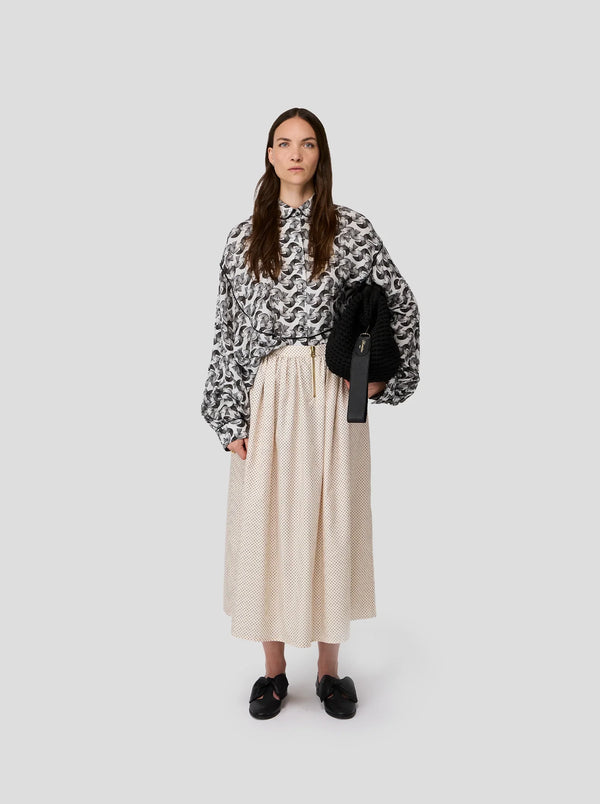 Jupe Orso In Black-Dotted Sand Technical Fabric