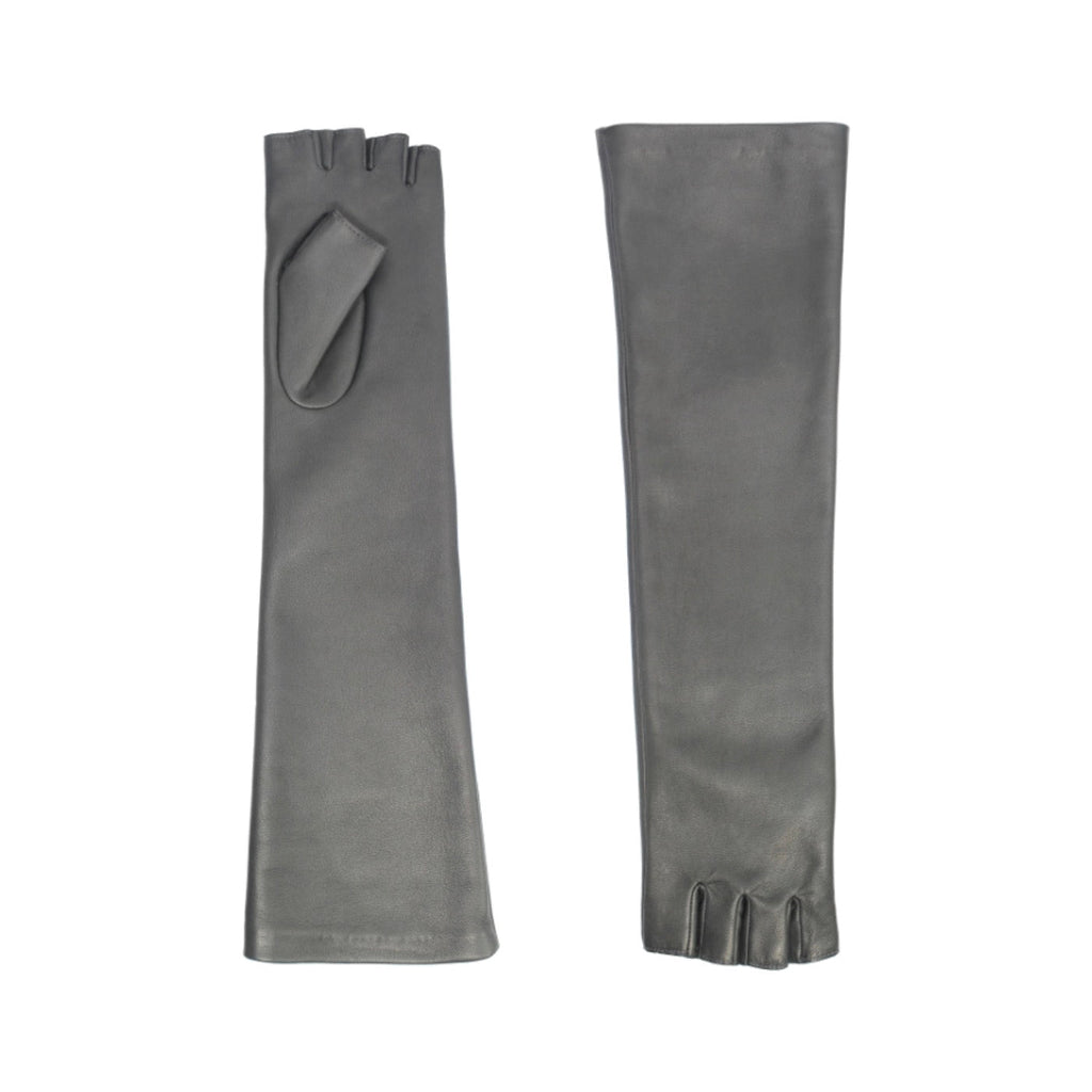 Mitaines Célia Cuir Doublé Soie - Noir - Femme