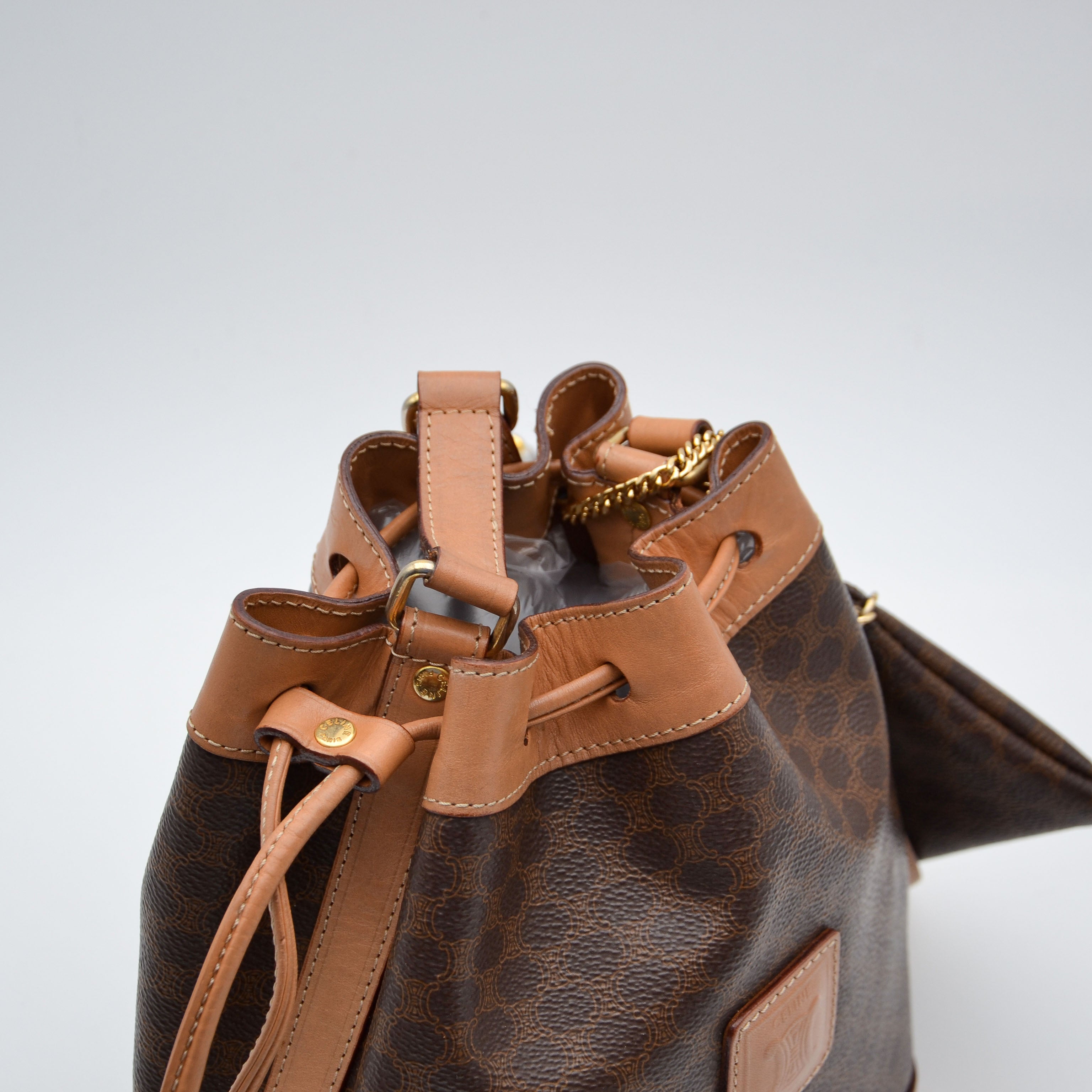 Céline Bucket Toile Macadam Vintage Small