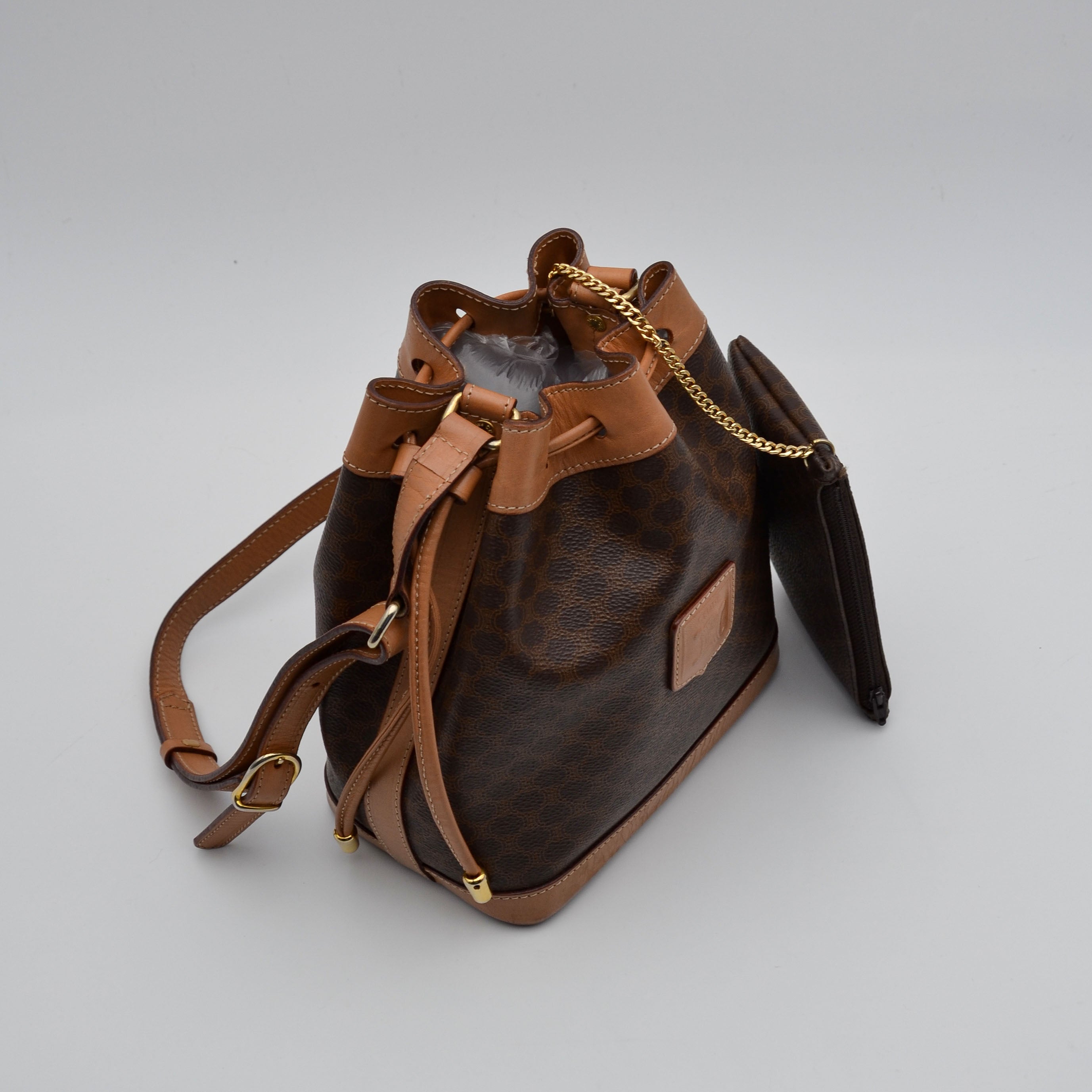 Céline Bucket Toile Macadam Vintage Small