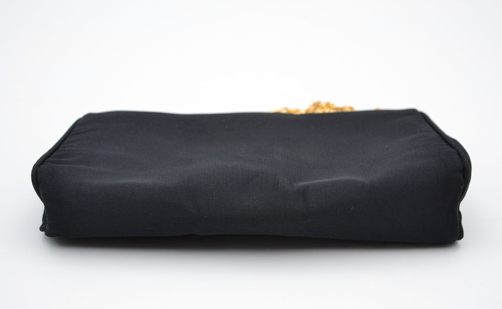 Sac Céline Triomphe Nylon Noir Chaîne Strass