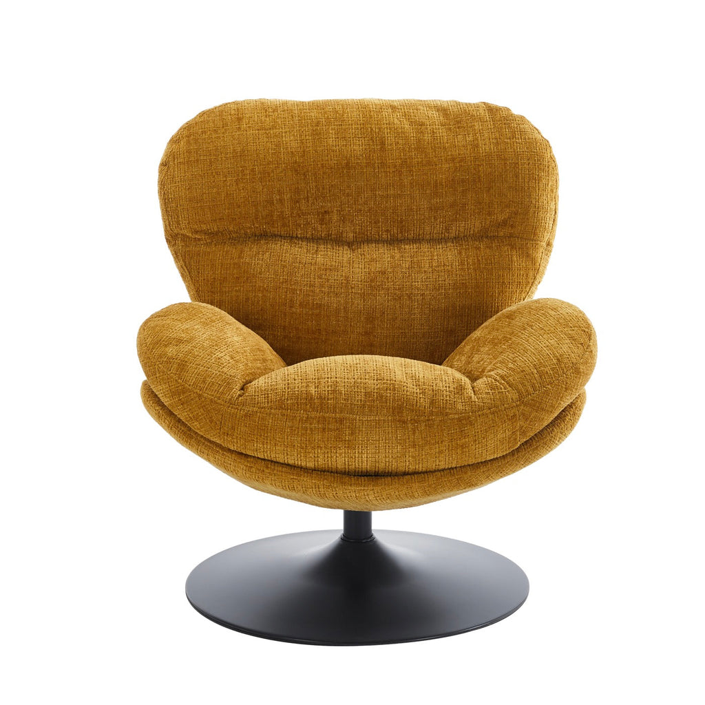 Ceres - Fauteuil Rotatif 1 Place - Tissu Jaune Moutarde