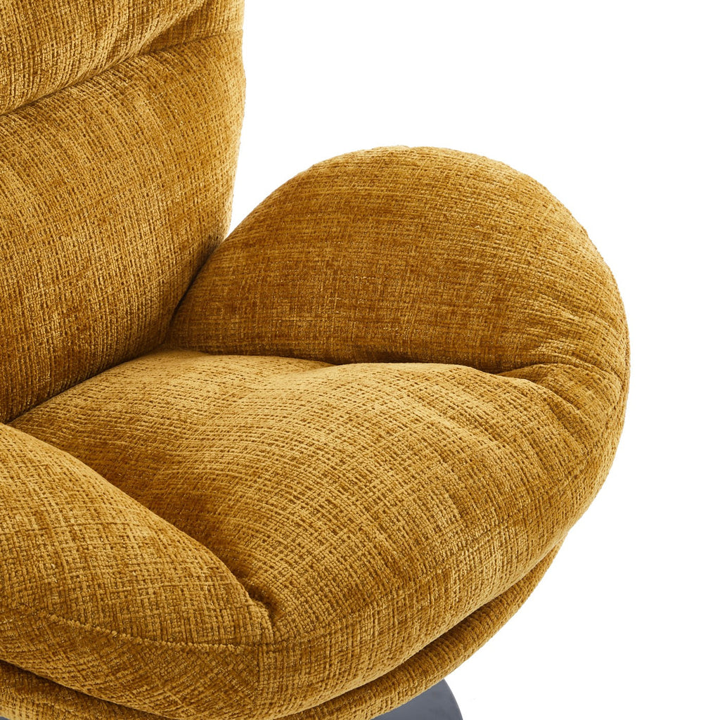 Ceres - Fauteuil Rotatif 1 Place - Tissu Jaune Moutarde