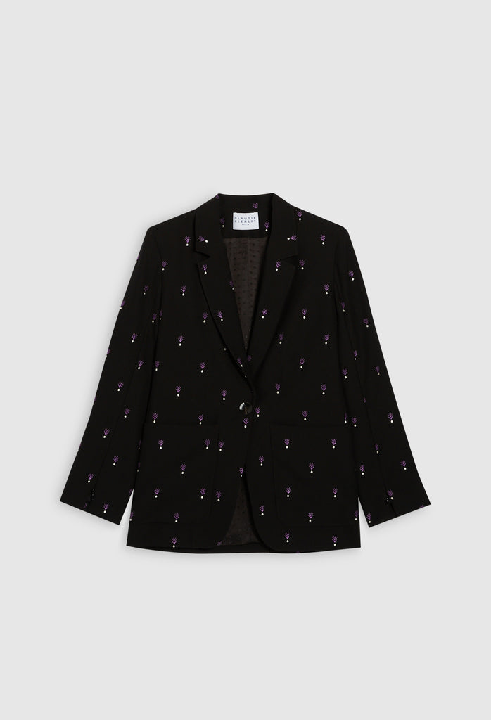 Claudie Pierlot - Veste Imprimée Vicomte - Noir