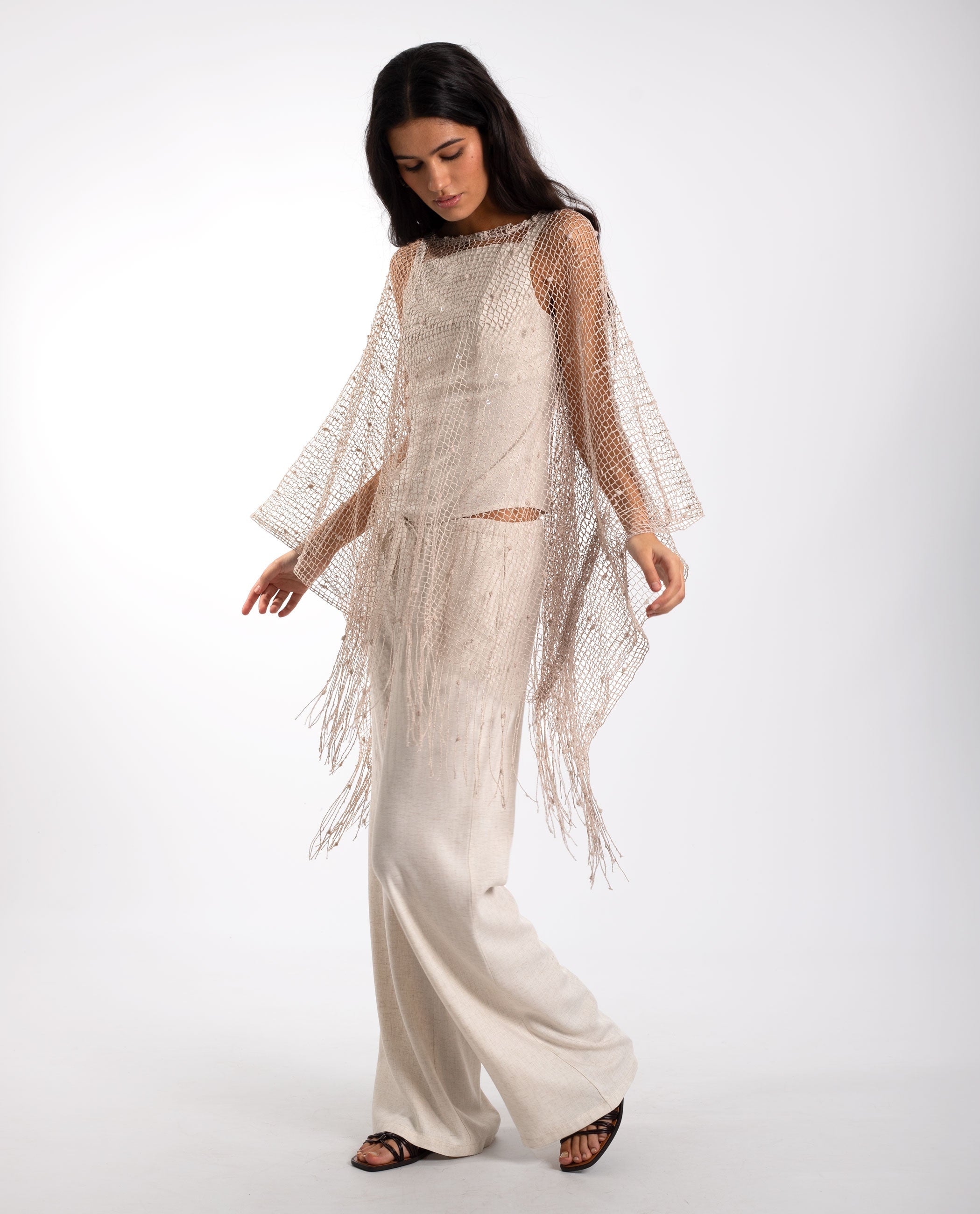 Cape Crochet Anna - Taupe