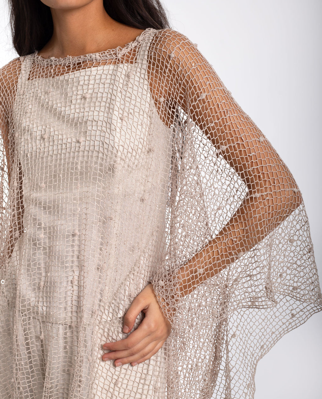 Cape Crochet Anna - Taupe