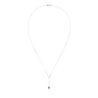 Collier "Goutte D'Azur 0,35Ct/1" Or Blanc 375/1000 Et Topaze