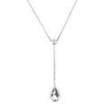 Collier "Goutte D'Azur 0,35Ct/1" Or Blanc 375/1000 Et Topaze