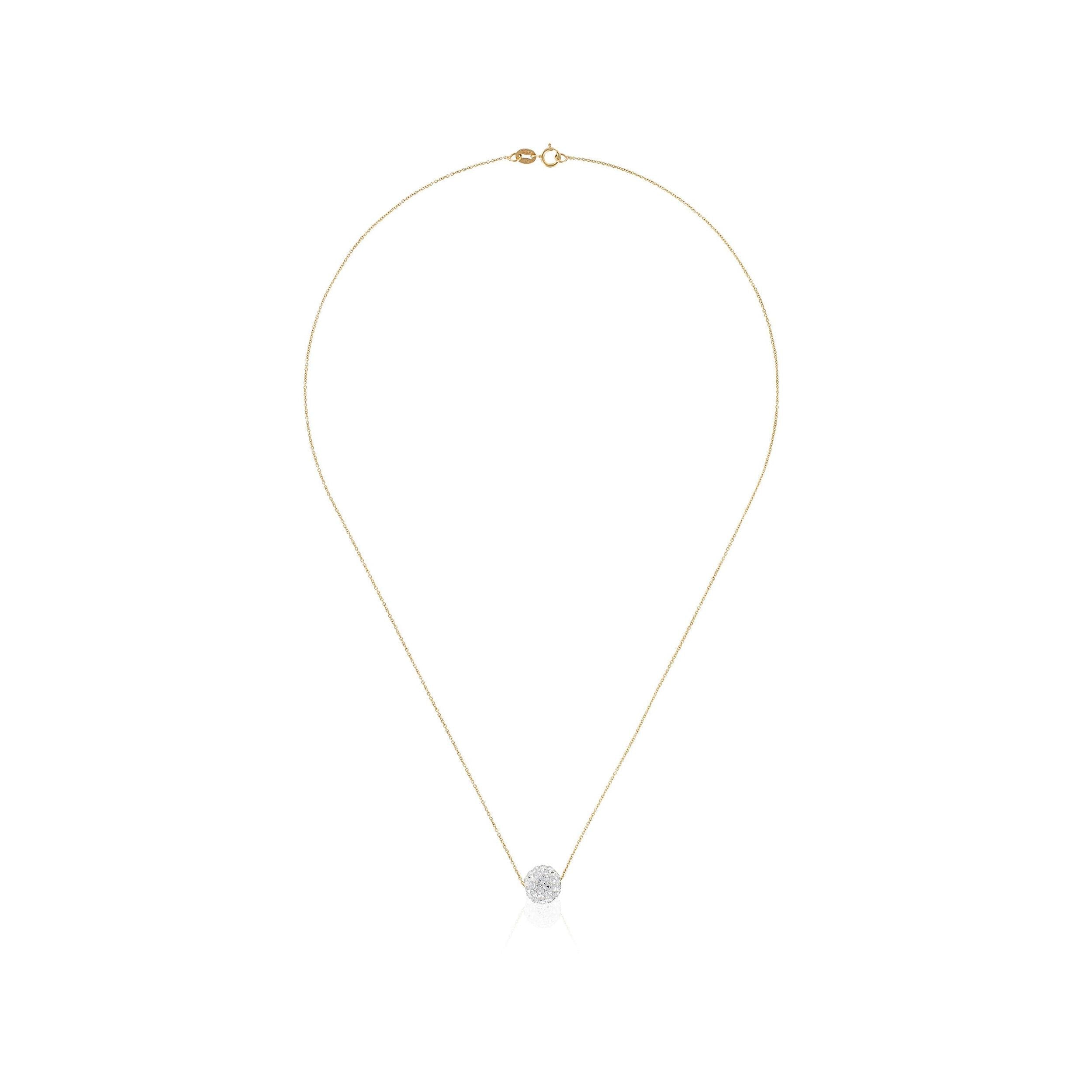 Collier "Bulle De Crystal" Or Jaune 375/1000 Et Zirconium