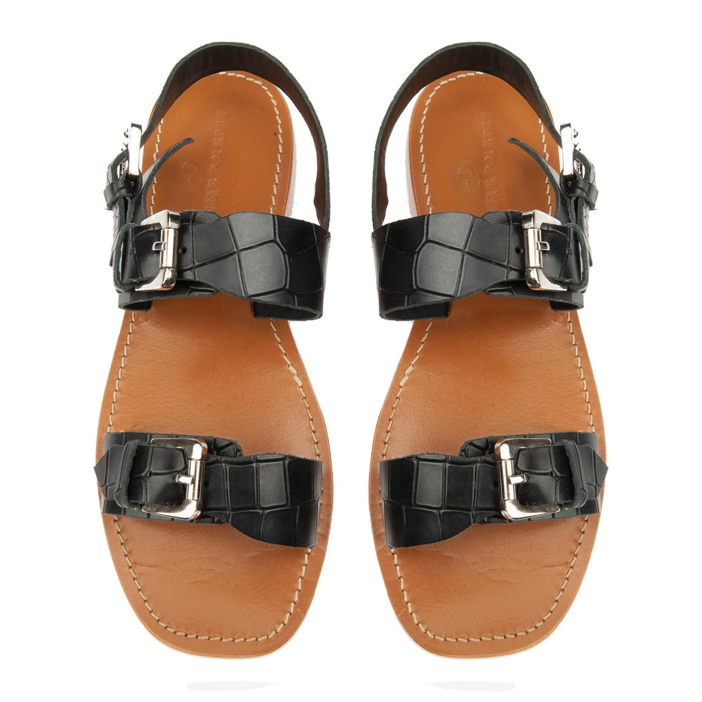 Couleur Pourpre - Sandales Chakma - Croco Noir