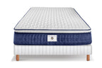 Chantilly - Ensemble Matelas + Sommier - Blanc/ Bleu