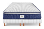 Chantilly - Ensemble Matelas + Sommier - Blanc/ Bleu