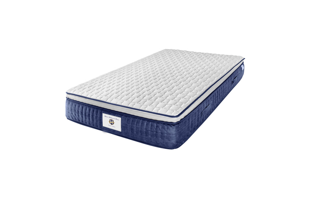 Chantilly - Ensemble Matelas + Sommier - Blanc/ Bleu
